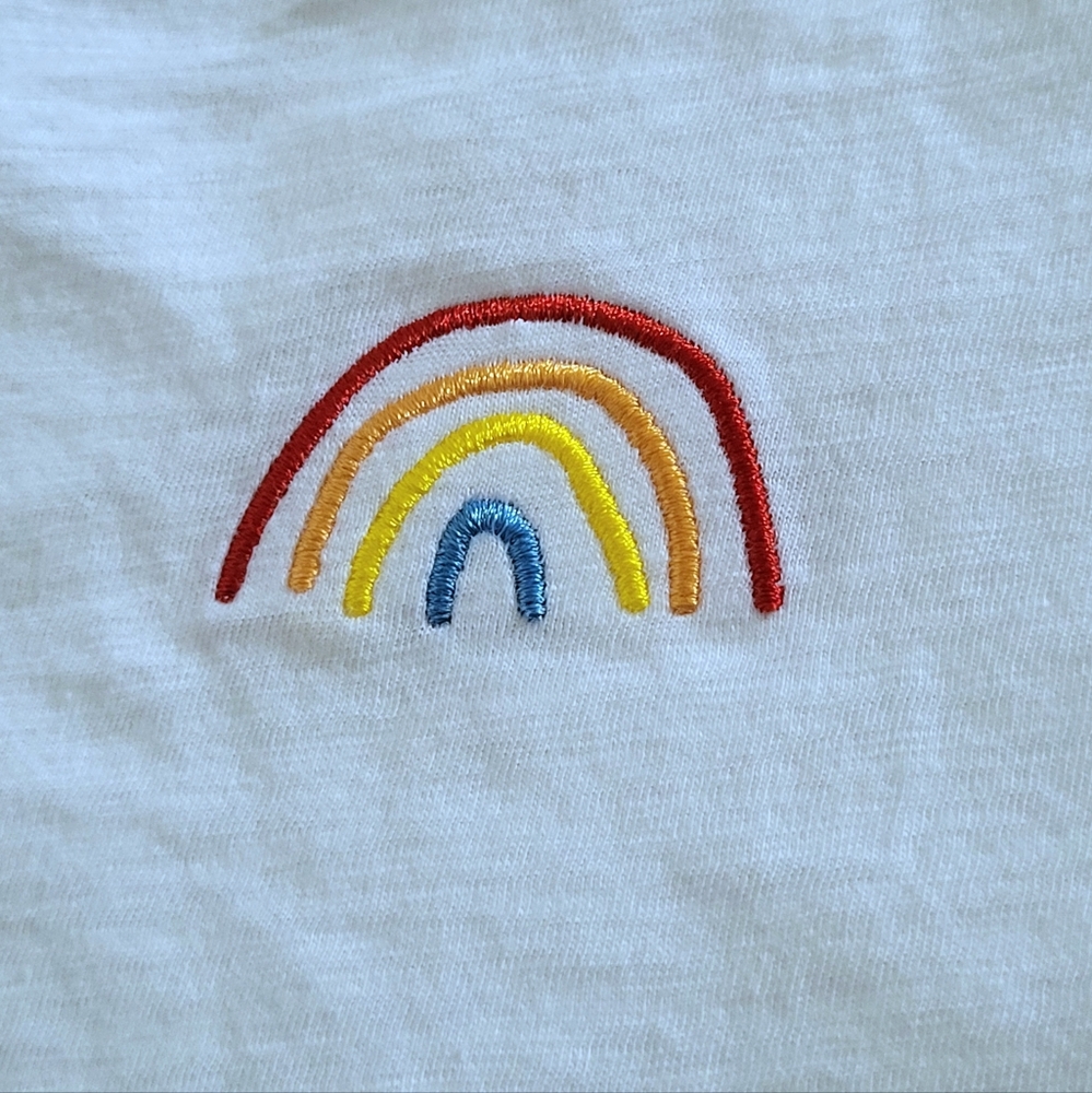 Spanx🩱 "somewhere over the rainbow"🌈 Embroidered Slub Tee👕 - NWT - Picture 9 of 14
